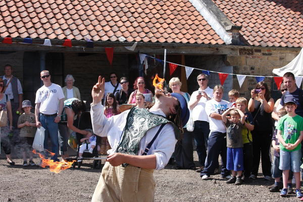 Fire performer at beamish museum county durham