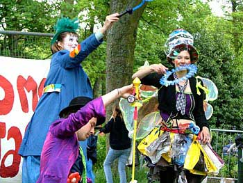 Clowning at newcastle green festival
