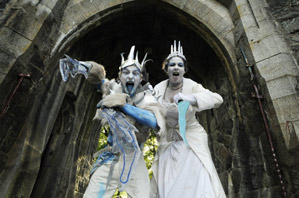 ice king and queen stilt walking walkabout characters